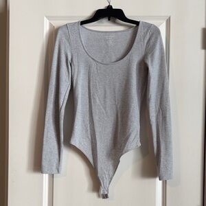 American Eagle Outfitters Light Gray Bodysuit